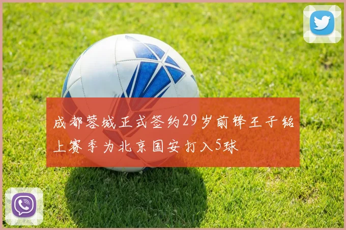 成都蓉城正式签约29岁前锋王子铭上赛季为北京国安打入5球